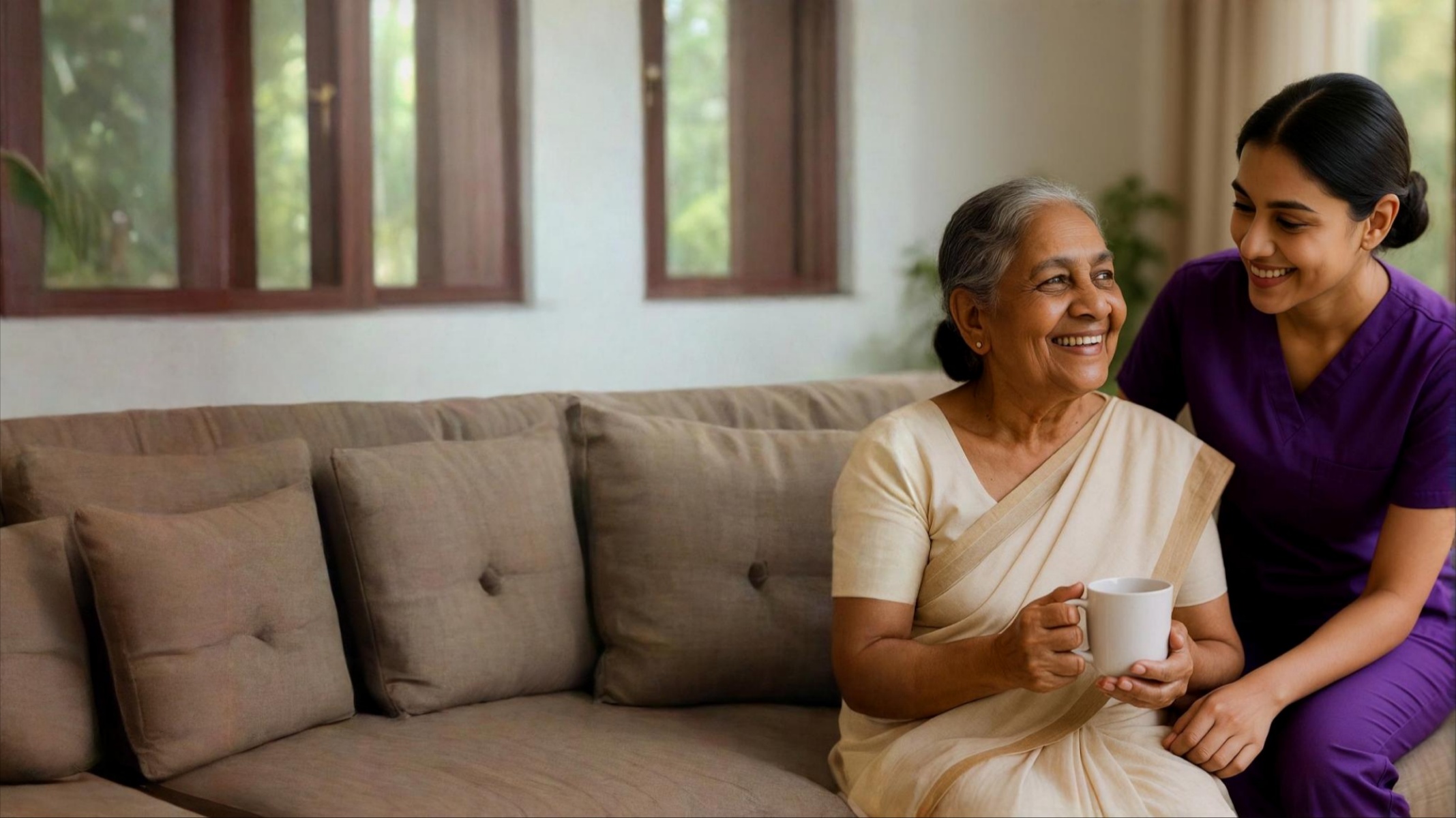 Active seniors and healthy foods background